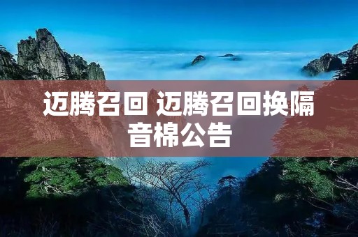迈腾召回 迈腾召回换隔音棉公告