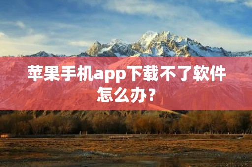 苹果手机app下载不了软件怎么办?