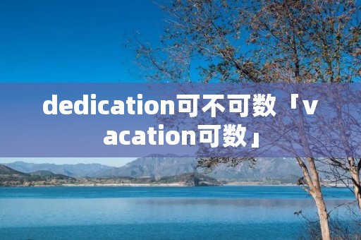 dedication可不可数「vacation可数」 dedication可不可数「vacation可数」