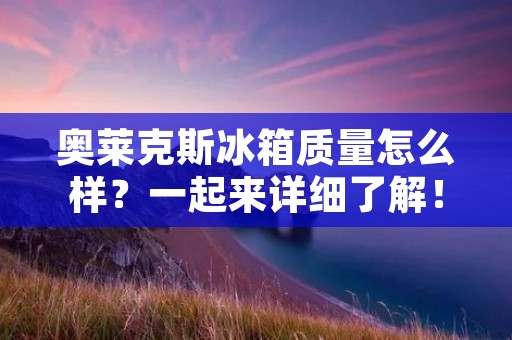 奥莱克斯冰箱质量怎么样?一起来详细了解! 奥莱克斯冰箱质量怎么样?一起来详细了解!