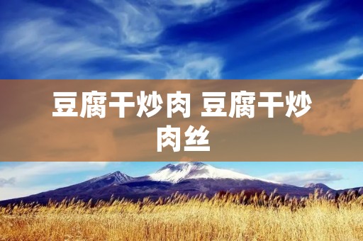 豆腐干炒肉 豆腐干炒肉丝
