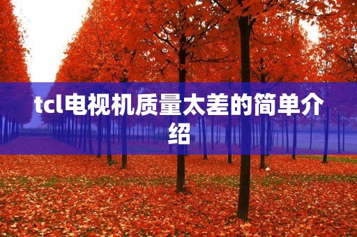 tcl电视机质量太差的简单介绍