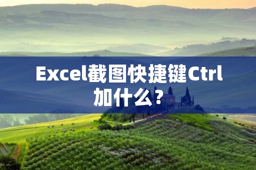 Excel截图快捷键Ctrl加什么?