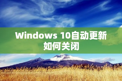 Windows 10自动更新如何关闭