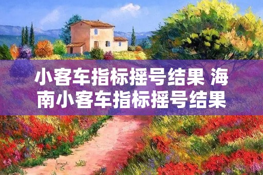 小客车指标摇号结果 海南小客车指标摇号结果