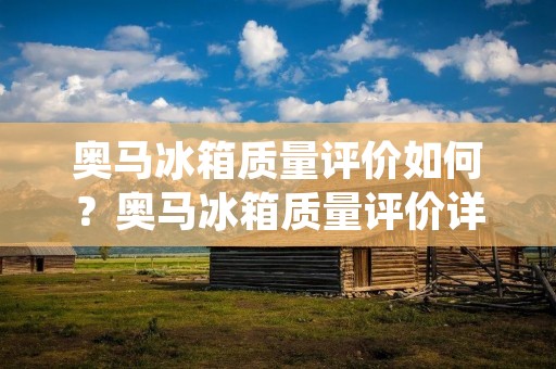 奥马冰箱质量评价如何？奥马冰箱质量评价详细描述