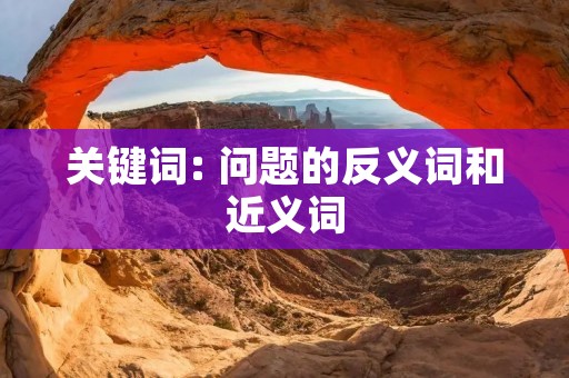 关键词: 问题的反义词和近义词