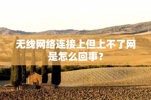 无线网络连接上但上不了网是怎么回事?
