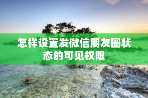 怎样设置发微信朋友圈状态的可见权限
