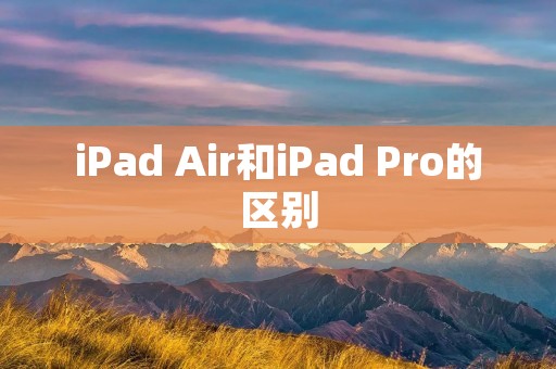 iPad Air和iPad Pro的区别