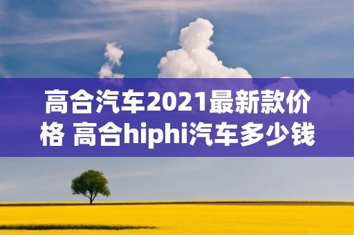 高合汽车2021最新款价格 高合hiphi汽车多少钱