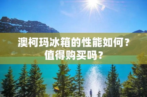 澳柯玛冰箱的性能如何？值得购买吗？