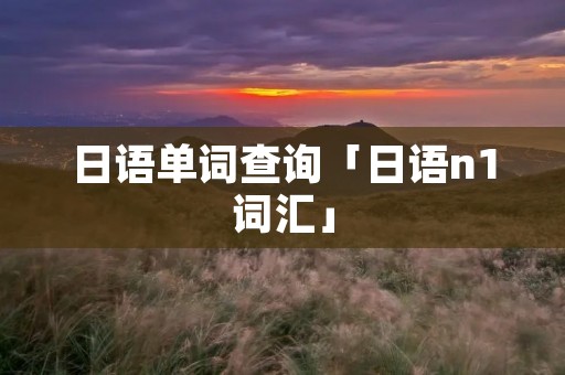 日语单词查询「日语n1词汇」