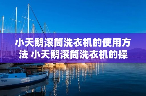 小天鹅滚筒洗衣机的使用方法 小天鹅滚筒洗衣机的操作流程
