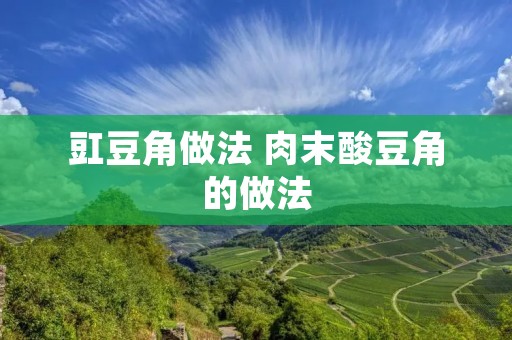 豇豆角做法 肉末酸豆角的做法 豇豆角做法 肉末酸豆角的做法