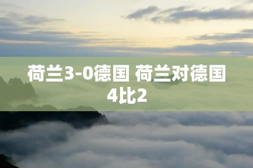 荷兰3-0德国 荷兰对德国4比2 荷兰3-0德国 荷兰对德国4比2