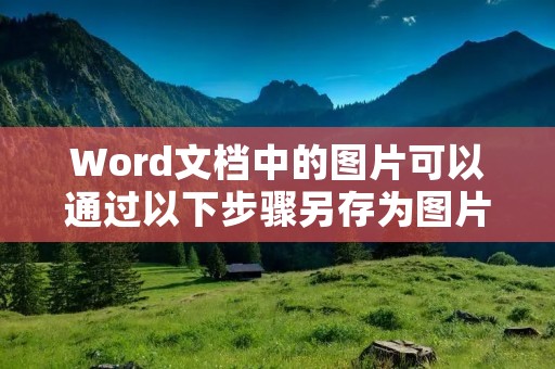 Word文档中的图片可以通过以下步骤另存为图片格式: