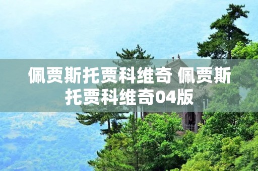 佩贾斯托贾科维奇 佩贾斯托贾科维奇04版