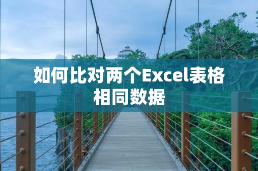 如何比对两个Excel表格相同数据