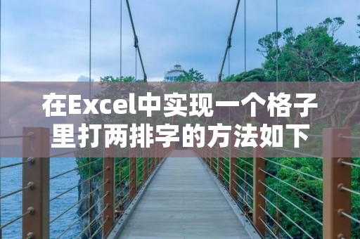 在Excel中实现一个格子里打两排字的方法如下: