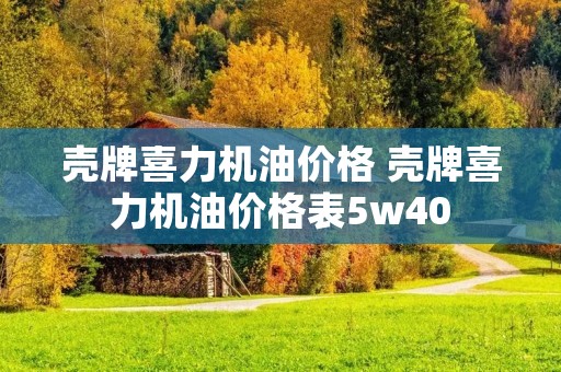 壳牌喜力机油价格 壳牌喜力机油价格表5w40 壳牌喜力机油价格 壳牌喜力机油价格表5w40