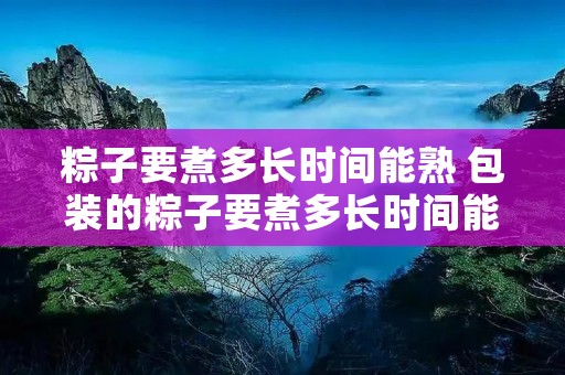 粽子要煮多长时间能熟 包装的粽子要煮多长时间能熟