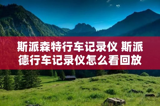 斯派森特行车记录仪 斯派德行车记录仪怎么看回放 斯派森特行车记录仪 斯派德行车记录仪怎么看回放
