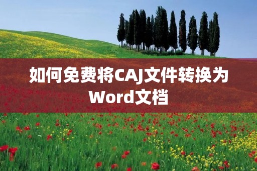 如何免费将CAJ文件转换为Word文档
