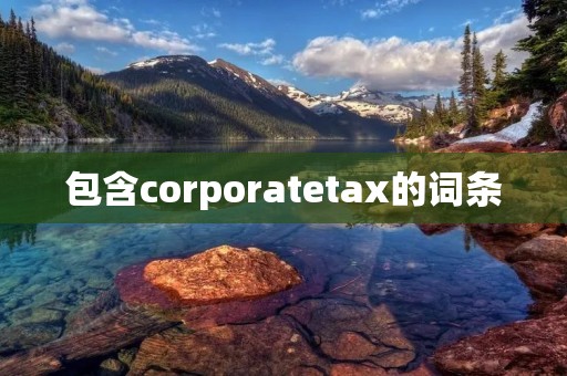 包含corporatetax的词条