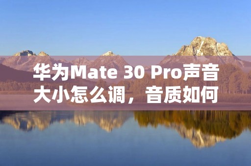 华为Mate 30 Pro声音大小怎么调,音质如何优化?