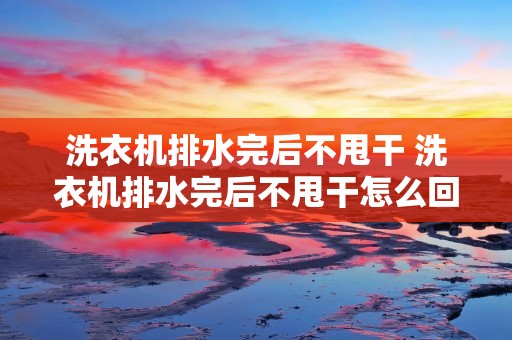 洗衣机排水完后不甩干 洗衣机排水完后不甩干怎么回事