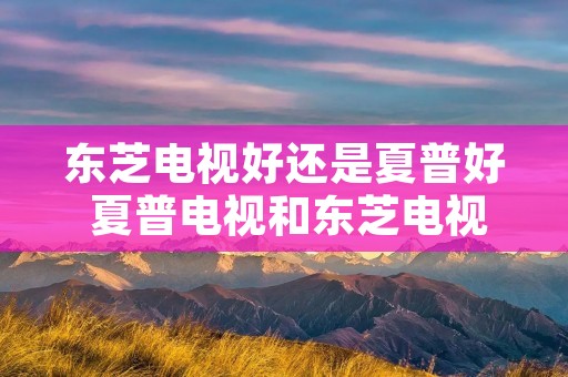 东芝电视好还是夏普好 夏普电视和东芝电视都是进口的?