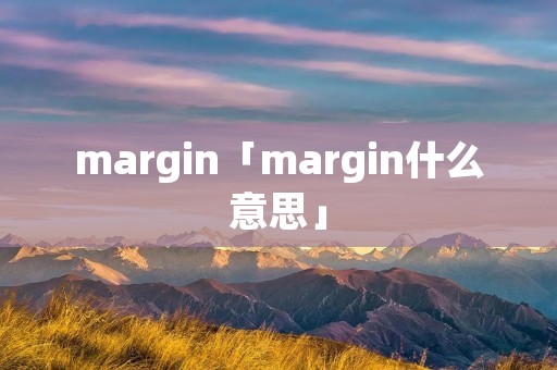 margin「margin什么意思」