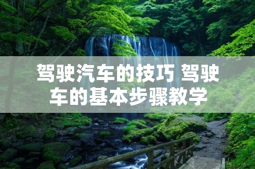 驾驶汽车的技巧 驾驶车的基本步骤教学