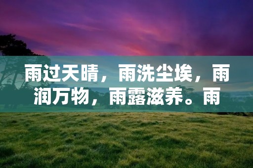 雨过天晴,雨洗尘埃,雨润万物,雨露滋养。雨字开头的成语接龙,如同一场雨后的清新,给人以启迪和思考。下面就让我们一起来探索这些成语的含义和用法吧。
