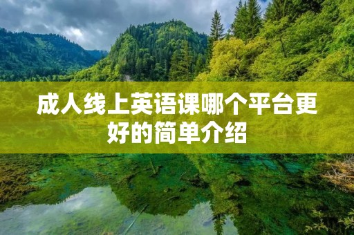 成人线上英语课哪个平台更好的简单介绍
