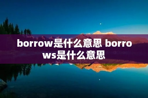 borrow是什么意思 borrows是什么意思 borrow是什么意思 borrows是什么意思