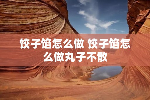 饺子馅怎么做 饺子馅怎么做丸子不散