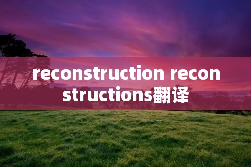 reconstruction reconstructions翻译