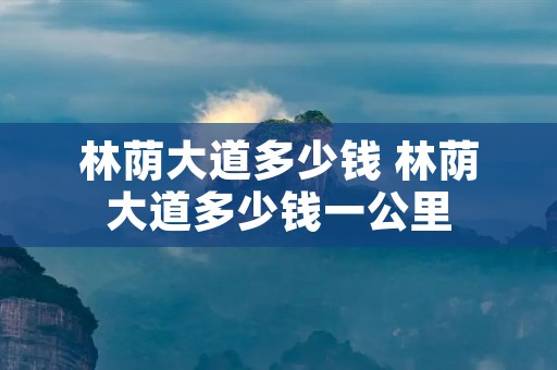 林荫大道多少钱 林荫大道多少钱一公里 林荫大道多少钱 林荫大道多少钱一公里