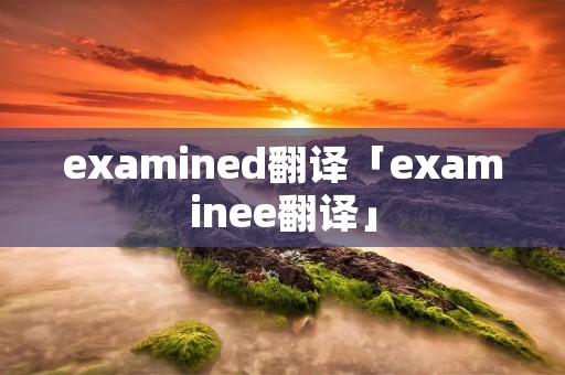 examined翻译「examinee翻译」 examined翻译「examinee翻译」