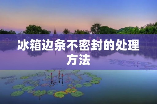 冰箱边条不密封的处理方法