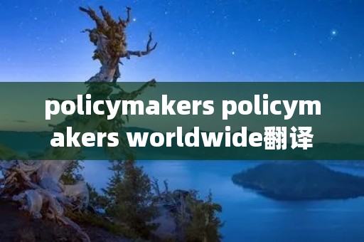 policymakers policymakers worldwide翻译