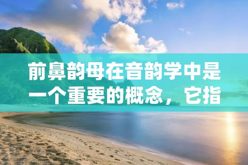 前鼻韵母在音韵学中是一个重要的概念,它指的是汉语中的一类韵母,包括了“-in”、“-ing”和“-ian”等音。这些韵母的发音特点是舌尖向前抵住上齿龈,同时声音从鼻腔中通过。前鼻韵母在汉语中广泛使用,具有丰富的语义和语法功能。本文将详细描述前鼻韵母的发音特点、语义功能以及在汉语中的应用。
