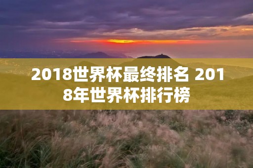 2018世界杯最终排名 2018年世界杯排行榜 2018世界杯最终排名 2018年世界杯排行榜