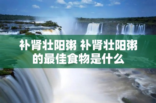 补肾壮阳粥 补肾壮阳粥的最佳食物是什么