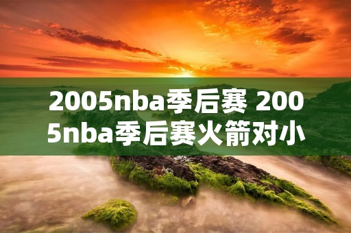 2005nba季后赛 2005nba季后赛火箭对小牛