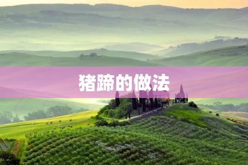 猪蹄的做法:美味猪蹄的烹饪秘籍 猪蹄的做法:美味猪蹄的烹饪秘籍