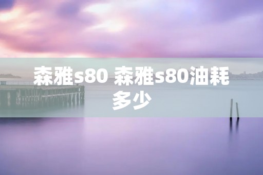 森雅s80 森雅s80油耗多少 森雅s80 森雅s80油耗多少