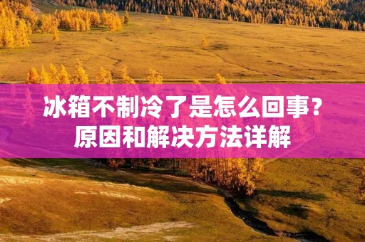 冰箱不制冷了是怎么回事？原因和解决方法详解